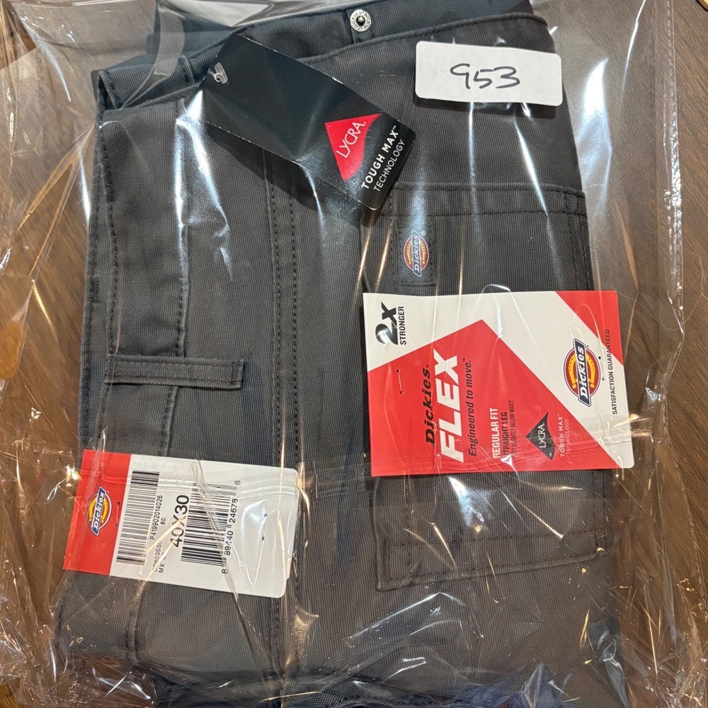 Dickies Flex Regular Fit Straight Leg Pants Mens 40x30 Charcoal Grey DP803SS NWT - Picture 11 of 11